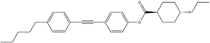 Cyclohexanecarboxylic acid, 4-propyl-, 4-[2-(4-pentylphenyl)ethynyl]phenyl ester, trans- Structure