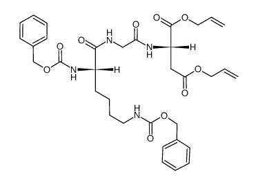 O1.3,O4.3-diallyl N2.1,N6.1-di-Cbz-L-lysylglycyl-L-aspartate Structure