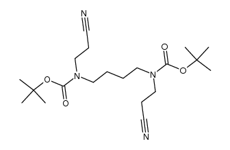 丁烷-1,4-二基双((2-氰乙基)氨基甲酸叔丁酯)结构式
