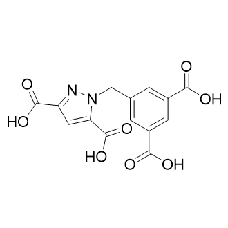 1-(3,5-二羧基苄基)-1H-吡唑-3,5-二羧酸结构式