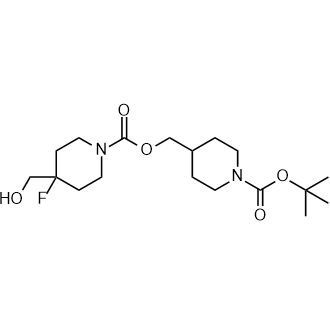 {1-[(tert-Butoxy)carbonyl]piperidin-4-yl}methyl 4-fluoro-4-(hydroxymethyl)piperidine-1-carboxylate Structure