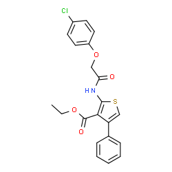 ethyl 2-{[(4-chlorophenoxy)acetyl]amino}-4-phenyl-3-thiophenecarboxylate结构式