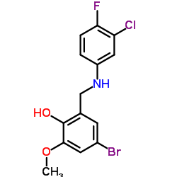 4-Bromo-2-{[(3-chloro-4-fluorophenyl)amino]methyl}-6-methoxyphenol Structure
