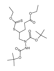 di-tert-butyl 1-(5-ethoxy-2-((ethoxycarbonothioyl)thio)-5-oxopentyl)hydrazine-1,2-dicarboxylate结构式