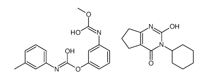 3-cyclohexyl-1,5,6,7-tetrahydrocyclopenta[d]pyrimidine-2,4-dione,[3-(methoxycarbonylamino)phenyl] N-(3-methylphenyl)carbamate Structure