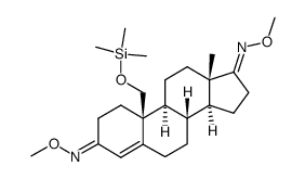 19-[(Trimethylsilyl)oxy]androst-4-ene-3,17-dione bis(O-methyl oxime)结构式