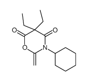 3-cyclohexyl-5,5-diethyl-2-methylidene-1,3-oxazinane-4,6-dione结构式