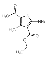 5-乙酰基-2-氨基-4-甲基噻吩-3-羧酸乙酯结构式