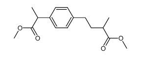 4-[4-(1-carbomethoxyethyl)phenyl]-2-methylbutyric acid methyl ester Structure