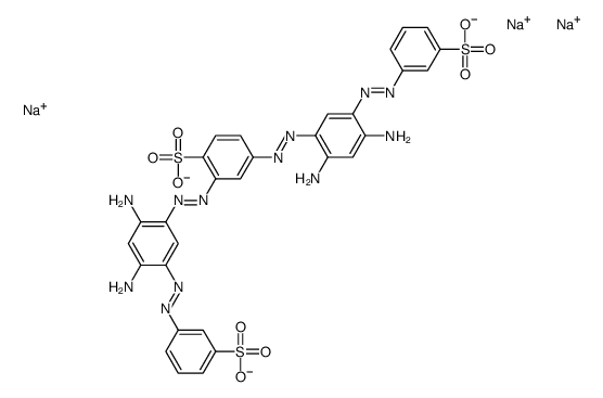 trisodium 2,4-bis[[2,4-diamino-5-[(3-sulphonatophenyl)azo]phenyl]azo]benzenesulphonate结构式