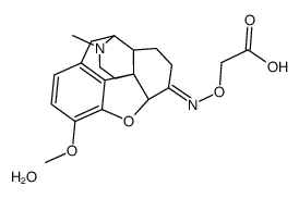 2-[(E)-[(4R,4aR,7aS,12bS)-9-methoxy-3-methyl-1,2,4,4a,5,6,7a,13-octahydro-4,12-methanobenzofuro[3,2-e]isoquinoline-7-ylidene]amino]oxyacetic acid,hydrate结构式