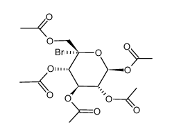 1,2,3,4,6-Penta-O-acetyl-5-bromo-β-D-glucopyranose结构式
