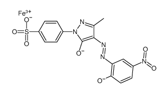 [4-[4,5-dihydro-4-[(2-hydroxy-5-nitrophenyl)azo]-3-methyl-5-oxo-1H-pyrazol-1-yl]benzenesulphonato(3-)]iron Structure
