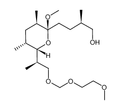 (R)-4-((2S,3R,5R,6S)-2-methoxy-6-((R)-1-((2-methoxyethoxy)methoxy)propan-2-yl)-3,5-dimethyltetrahydro-2H-pyran-2-yl)-2-methylbutan-1-ol Structure