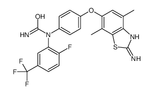 (9CI)-n-[4-[(2-氨基-4,7-二甲基-6-苯并噻唑)氧基]苯基]-n-[2-氟-5-(三氟甲基)苯基]-脲结构式