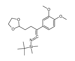 N-(tert-butyldimethylsilyl)-2-(3,4-dimethoxyphenyl)-4-(1,3-dioxolan-2-yl)but-1-en-1-imine结构式