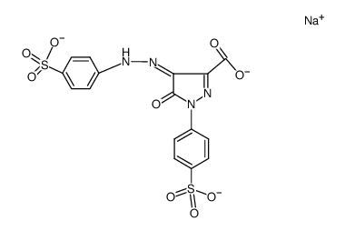 5-oxo-1-(4-sulfo-phenyl)-4-(4-sulfo-phenylhydrazono)-4,5-dihydro-1H-pyrazole-3-carboxylic acid , trisodium-salt Structure