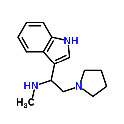 [1-(1H-吲哚-3-基)-2-吡咯烷-1-基-乙基]-甲胺结构式