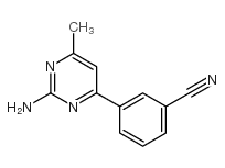 3-(2-氨基-6-甲基-4-嘧啶)苯甲腈结构式