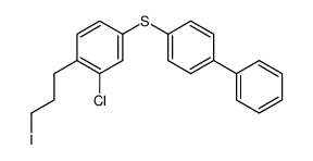 2-chloro-1-(3-iodopropyl)-4-(4-phenylphenyl)sulfanylbenzene结构式