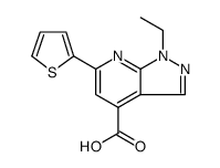 1H-Pyrazolo[3,4-b]pyridine-4-carboxylic acid, 1-ethyl-6-(2-thienyl)结构式