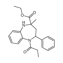 ethyl 2-methyl-4-phenyl-5-propanoyl-3,4-dihydro-1H-1,5-benzodiazepine-2-carboxylate Structure
