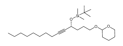 tert-butyl(dimethyl)((1R)-1-[3-(tetrahydro-2H-2-pyranyloxy)propyl]-2-undecynyloxy)silane Structure