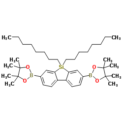 9,9-Dioctyl-9H-9-silafluorene-2,7-bis(boronic acid pinacol ester) structure