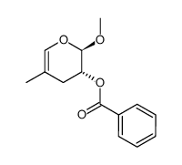 Methyl-2-O-benzoyl-3,4-didesoxy-4-C-methyl-β-D-glycero-pent-4-enopyranosid Structure