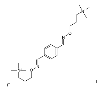 trimethyl-[3-[(E)-[4-[(E)-3-(trimethylazaniumyl)propoxyiminomethyl]phenyl]methylideneamino]oxypropyl]azanium,diiodide Structure