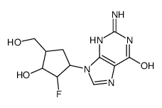 2-amino-1,9-dihydro-9-(2-fluoro-3-hydroxy-4-(hydroxymethyl)cyclopentyl)-6H-purin-6-one结构式
