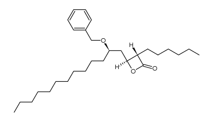 (3S,4S)-4-((R)-2(benzyloxy)tridecyl)-3-hexyl-2-oxetanone Structure