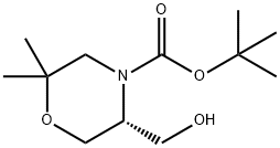 (R)-5-(羟甲基)-2,2-二甲基吗啉-4-羧酸叔丁酯结构式