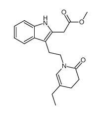 {3-[2-(5-Ethyl-2-oxo-3,4-dihydro-2H-pyridin-1-yl)-ethyl]-1H-indol-2-yl}-acetic acid methyl ester结构式