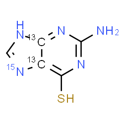 2-Amino-6-mercaptopurine-13C2,15N Structure