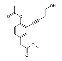 methyl 2-(4-acetoxy-3-(4-hydroxybut-1-yn-1-yl)phenyl)acetate结构式