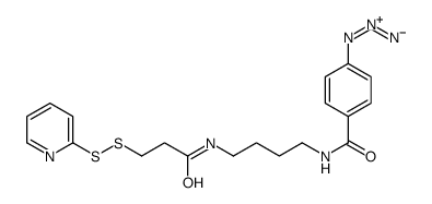 N-(4-(4-azidobenzamido)butyl)-3-(2'-pyridyldithio)propionamide结构式