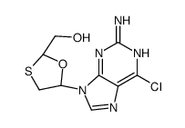 [(2R,5S)-5-(2-amino-6-chloropurin-9-yl)-1,3-oxathiolan-2-yl]methanol结构式