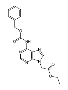 ethyl (N6-(benzyloxycarbonyl)adenin-9-yl)acetate结构式