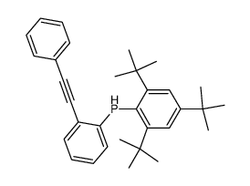 (2-(phenylethynyl)phenyl)(2,4,6-tri-tert-butylphenyl)phosphine结构式