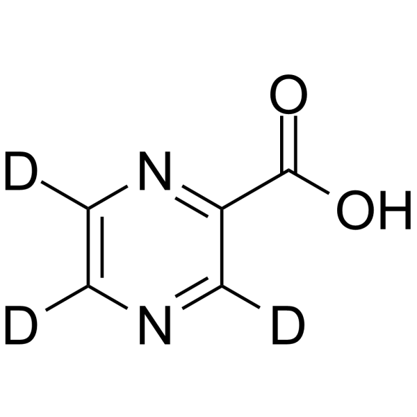 Pyrazinecarboxylic acid-d3结构式