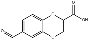 6-甲酰基-2,3-二氢苯并[B][1,4]二噁己环-2-羧酸结构式