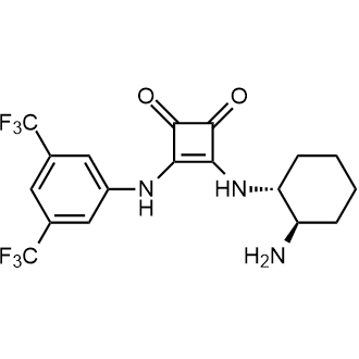 3-[[(1R,2R)-2-Aminocyclohexyl]amino]-4-[[3,5-bis(trifluoromethyl)phenyl]amino]-3-cyclobutene-1,2-dione Structure