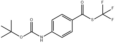 4-N-BOC苯甲酸三氟甲硫基酯结构式