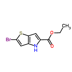 2-溴-4H-噻吩并[3,2-b]吡咯-5-甲酸乙酯结构式