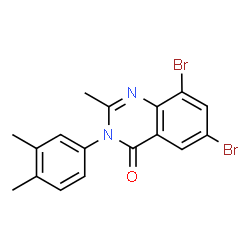 6,8-dibromo-3-(3,4-dimethylphenyl)-2-methylquinazolin-4(3H)-one结构式