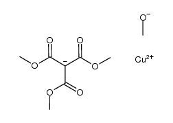 copper(II) tricarbomethoxymethanate methoxide Structure