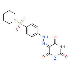 5-{[4-(1-Piperidinylsulfonyl)phenyl]hydrazono}-2,4,6(1H,3H,5H)-pyrimidinetrione结构式