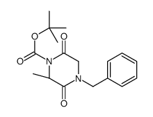 1-苄基-3(R)-甲基-4-叔丁氧基-羰基-哌嗪-2,5-二酮结构式