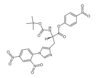 Nα-(tert-Butyloxycarbonyl)-N(im)-(2,4-dinitrophenyl)-L-histidine p-nitrophenyl ester Structure